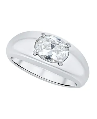 And Now This Cubic Zirconia 18K Gold-Plated Oval Ring