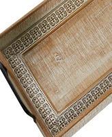 Rosemary Lane Wood Tray with White Wash, Set of 2, 27", 25" W