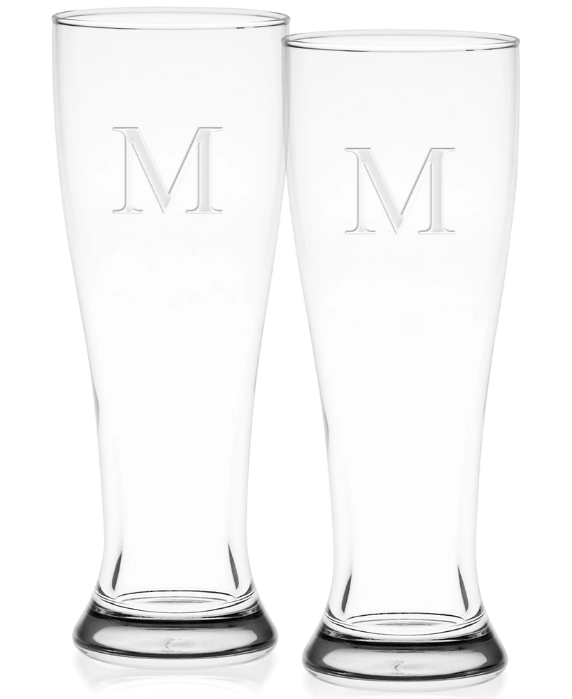 Monogram Pilsner Glasses, Set of 2