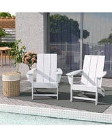 Modern Outdoor Folding Adirondack Chair (Set of 2)