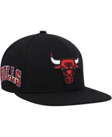 Men's Mitchell & Ness Black Chicago Bulls Side Core 2.0 Snapback Hat