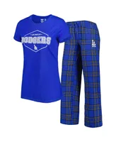 Women's Concepts Sport Royal Los Angeles Dodgers Badge T-shirt and Pajama Pants Sleep Set