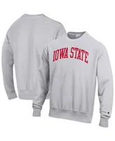 Men's Champion Heathered Gray Iowa State Cyclones Arch Reverse Weave Pullover Sweatshirt