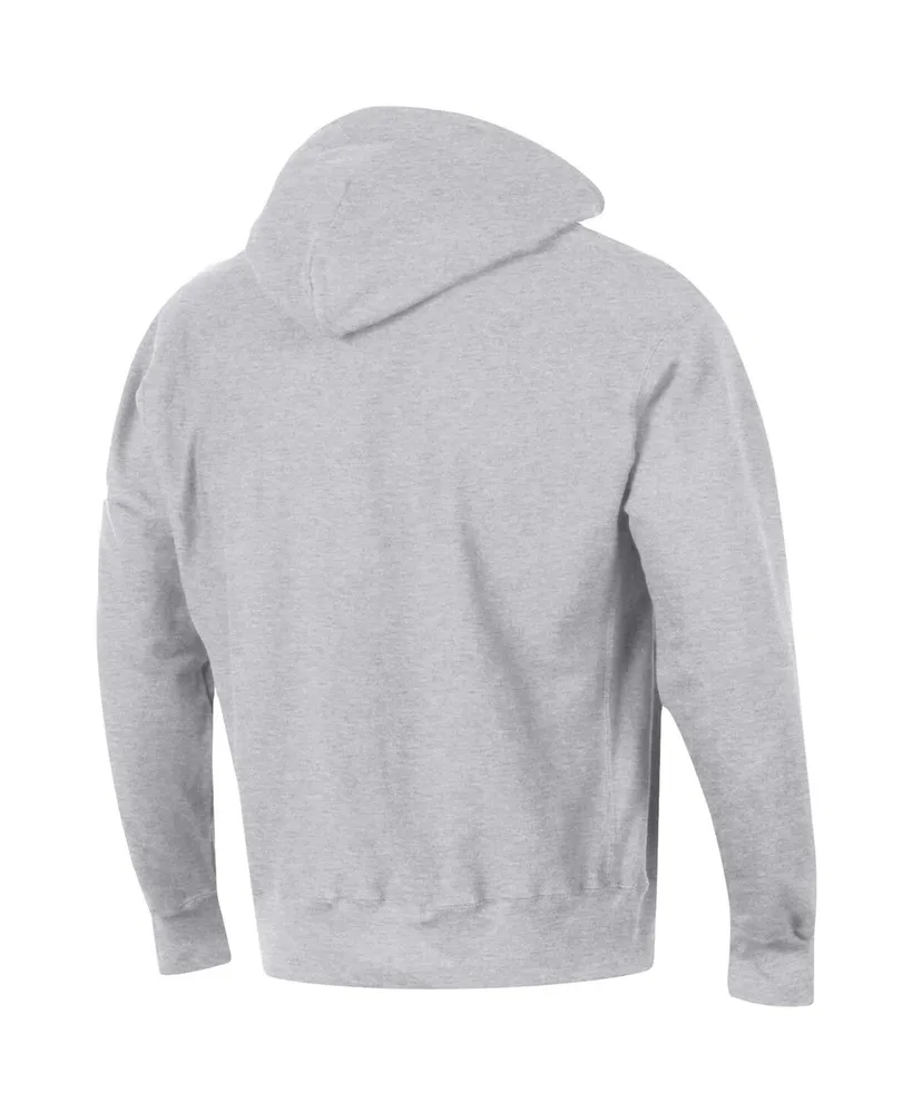 Men's Champion Heathered Gray Nebraska Huskers Big and Tall Reverse Weave Fleece Pullover Hoodie Sweatshirt