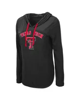 Women's Colosseum Black Texas Tech Red Raiders My Lover Hoodie Long Sleeve T-shirt