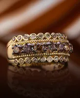 Le Vian Chocolate Diamond (1-1/4 ct. t.w.) & Nude (1/3 Multirow Ring 14k Gold (Also Available Rose or White Gold)