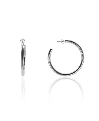 Oma The Label Liv 2" Medium Hoops in White Gold- Plated Brass, 50mm
