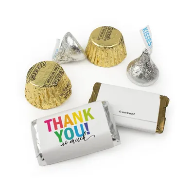 Just Candy 130 pcs Thank You Candy Party Favors Hershey's Chocolate Mix (1.65 lb) - By - Assorted Pre