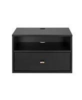 Prepac Floating Nightstand with Open Shelf