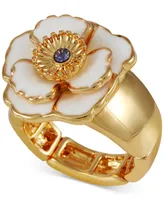 Guess Gold-Tone Mixed Color Stone Flower Statement Ring