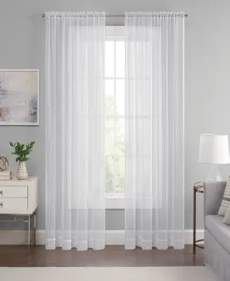 Eclipse Emina Crushed Sheer Voile Rod Pocket Curtain Panel Collection