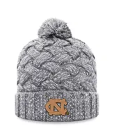 Women's Top of the World Heather Gray North Carolina Tar Heels Arctic Cuffed Knit Hat with Pom