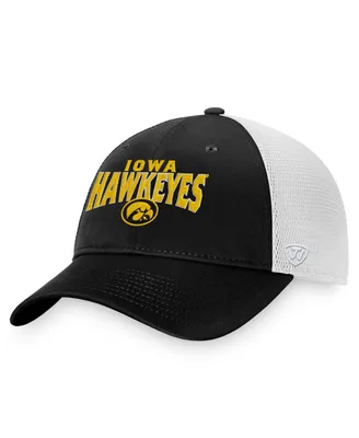 Men's Top of the World Black Iowa Hawkeyes Breakout Trucker Snapback Hat