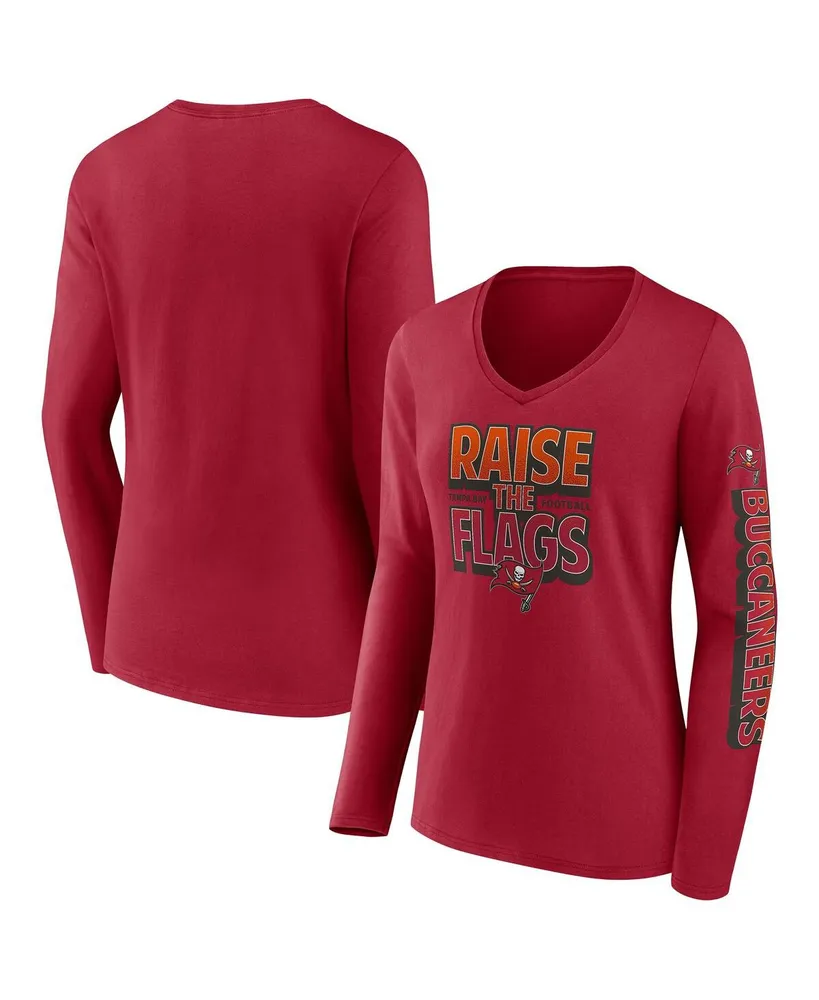 Women's Fanatics Red Tampa Bay Buccaneers Hometown Sweep Long Sleeve V-Neck T-shirt