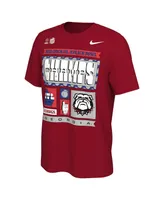 Men's Nike Red Georgia Bulldogs College Football Playoff 2022 Peach Bowl Champions Locker Room T-shirt