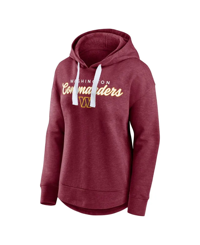 Women's Fanatics Heather Burgundy Washington Commanders Set to Fly Pullover Hoodie