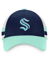 Men's Fanatics Deep Sea Blue, Light Blue Seattle Kraken Breakaway Striped Trucker Snapback Hat