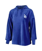 Women's Touch Royal Los Angeles Dodgers End Line Pullover Hoodie