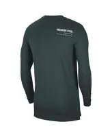 Men's Nike Green Michigan State Spartans 2022 Coach Performance Long Sleeve V-Neck T-shirt