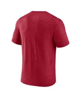 Men's Fanatics Heathered Scarlet San Francisco 49ers End Around Tri-Blend T-shirt