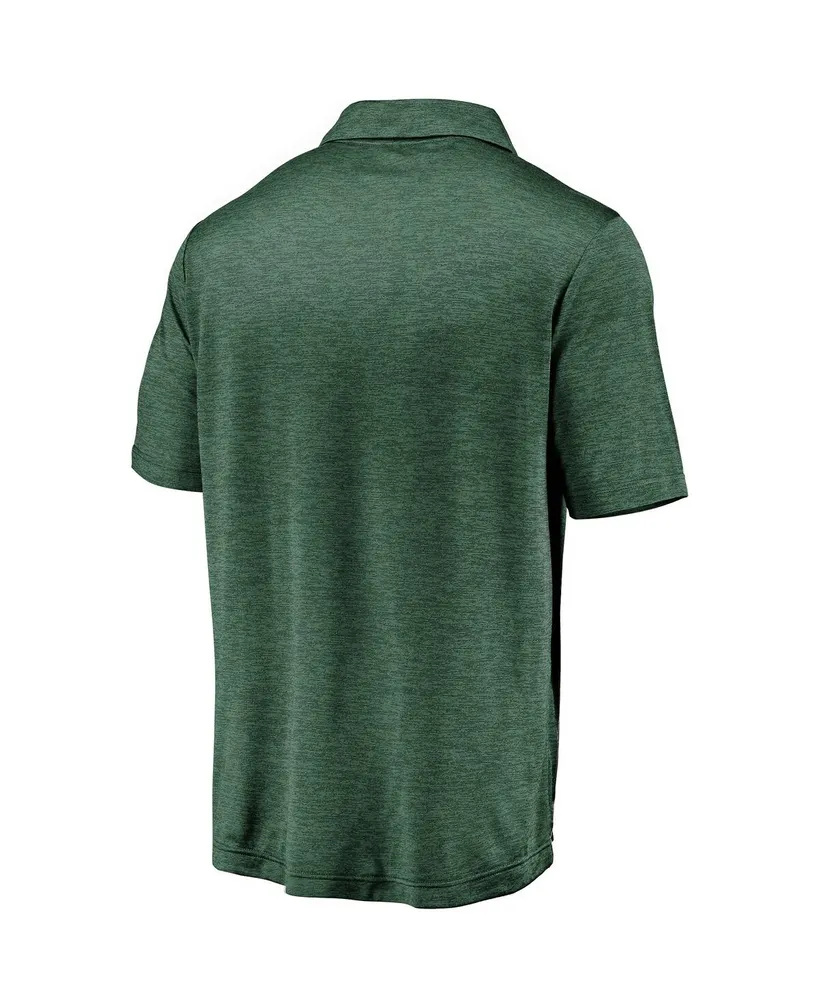 Men's Fanatics Green Miami Hurricanes Primary Logo Striated Polo Shirt