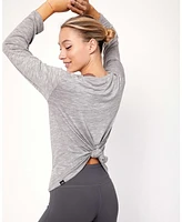 Rebody Active Women's Kim Heathered Pullover Top for Women