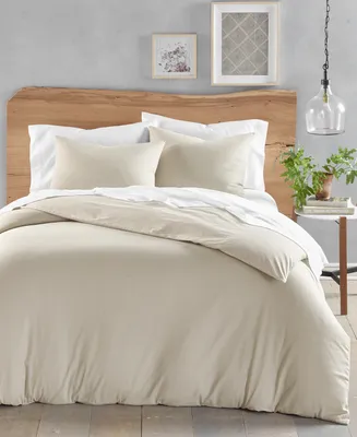 Oake Solid Cotton Hemp 3-Pc. Duvet Cover Set, Full/Queen, Created for Macy's