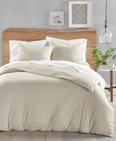Oake Solid Cotton Hemp 3-Pc. Duvet Cover Set, Full/Queen, Created for Macy's