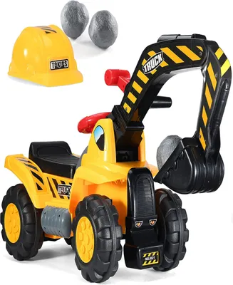 Play22 Toy Tractors For Kids Ride On Excavator - Includes Helmet with Rocks