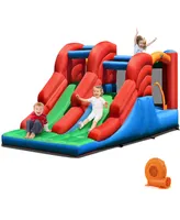 Inflatable Bounce House 3-in-1 Dual Slides Jumping Castle Bouncer w/ 550W Blower