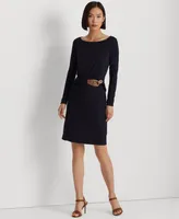 Lauren Ralph Buckle-Trim Stretch Jersey Dress