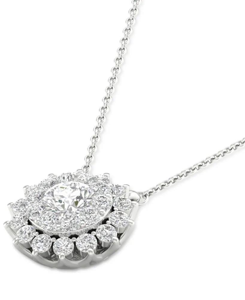 Forever Grown Diamonds Lab Grown Diamond Sunburst 18" Pendant Necklace (1/2 ct. t.w.) in Sterling Silver