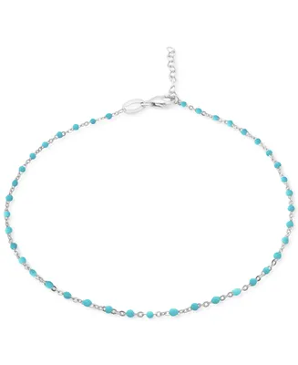 Giani Bernini Enamel Bead Ankle Bracelet, Created for Macy's