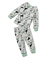 Infant Boy Green Dinosaur Print Long Sleeve Top and Jogger 2 Piece Pajama Set