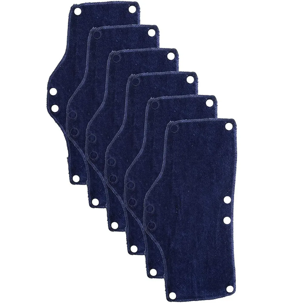 G & F Products Terry Topper Snap-On Hard Hat Sweatband, Blue, 6 pieces