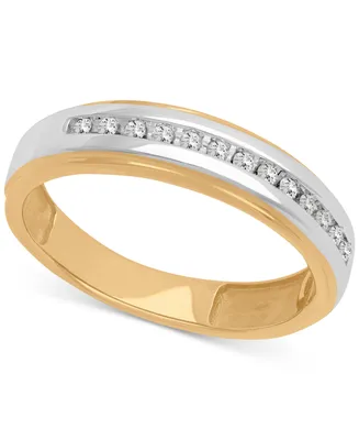 Men's Diamond Wedding Band (1/8 ct. t.w.) 14k Gold