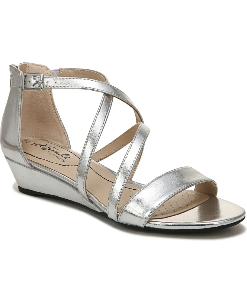 LifeStride Women's Yolanda Strappy Wedge Dress Sandals