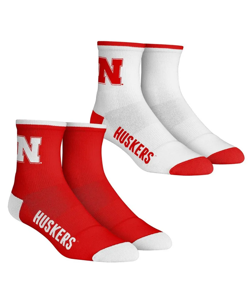 Youth Boys and Girls Rock 'Em Socks Nebraska Huskers Core Team 2-Pack Quarter Length Sock Set