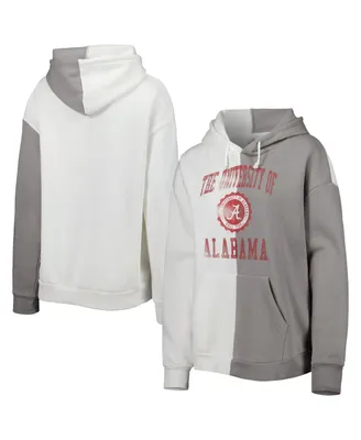 Women's Gameday Couture Gray and White Alabama Crimson Tide Split Pullover Hoodie