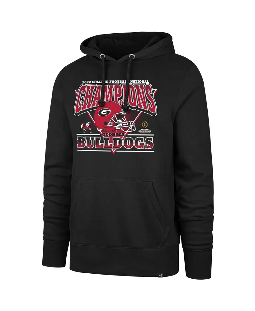 Men's '47 Brand Black Georgia Bulldogs College Football Playoff 2022 National Champions Helmet Pullover Hoodie