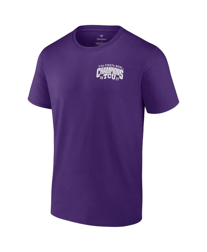Men's Fanatics Purple Tcu Horned Frogs College Football Playoff 2022 Fiesta Bowl Champions Score T-shirt