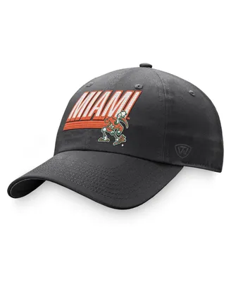 Men's Top of the World Charcoal Miami Hurricanes Slice Adjustable Hat
