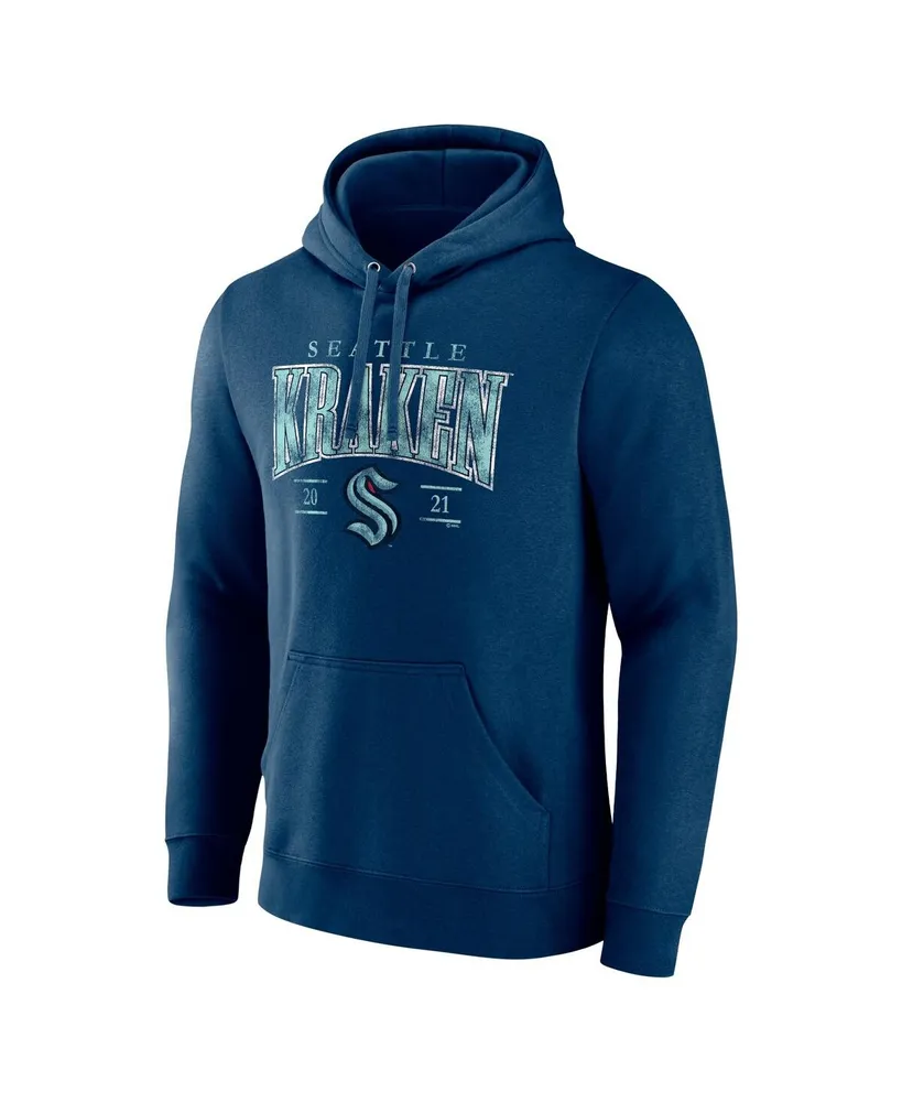 Men's Fanatics Deep Sea Blue Seattle Kraken Dynasty Pullover Hoodie