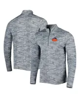 Men's Antigua Gray Chicago Bears Brigade Throwback Quarter-Zip Top