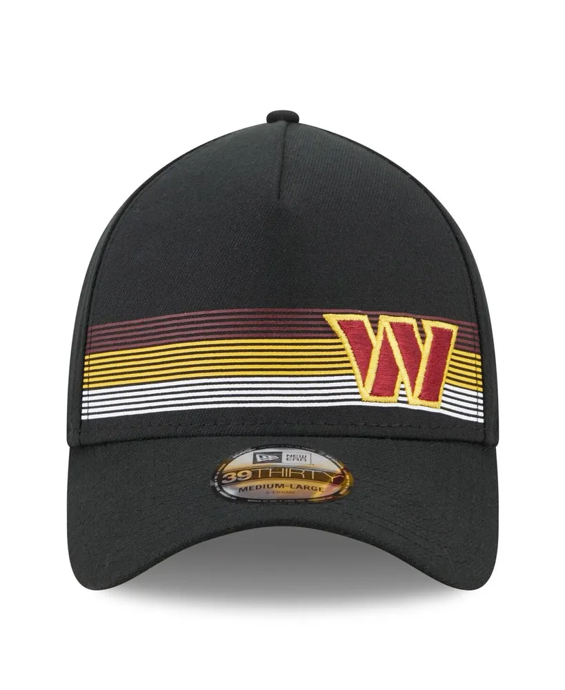 Men's New Era Black Washington Commanders Flawless Stripe 39Thirty Flex Hat