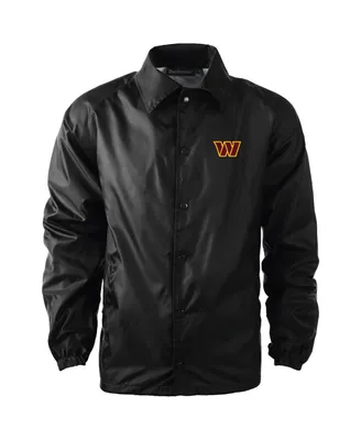 Men's Dunbrooke Black Washington Commanders Coaches Classic Raglan Full-Snap Windbreaker Jacket