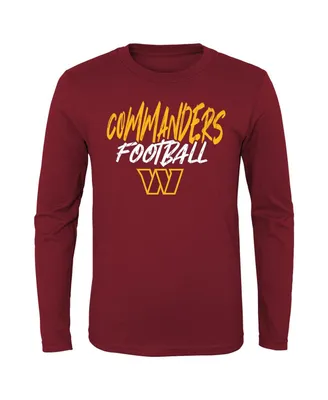 Big Boys Burgundy Washington Commanders Wildcat Long Sleeve T-shirt