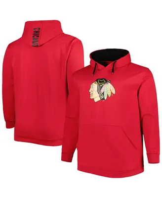 Men's Red Chicago Blackhawks Big and Tall Fleece Pullover Hoodie