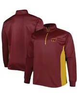 Men's Burgundy Washington Commanders Big and Tall Quarter-Zip Top