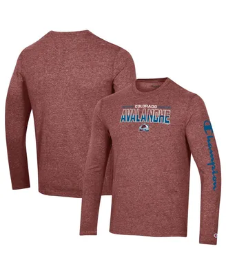 Men's Champion Heather Burgundy Colorado Avalanche Tri-Blend Long Sleeve T-shirt